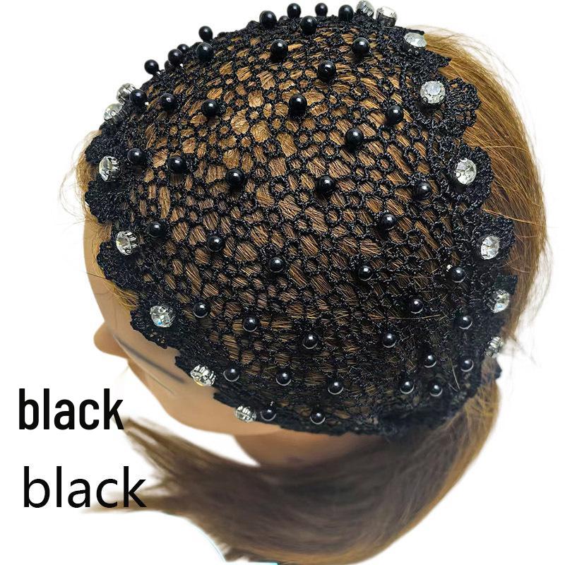 Wide-Brimmed Hollow Headband with Beads, Douyin Celebrity Style, Conceals White Hair, Versatile Headdress/Headscarf
