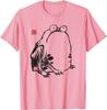 Japanese Frog Art Sumie Ink Painting Graphic Tee Casual Crewneck TShirt for Men