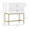 Elegant Two-Drawer Bedside Table - White