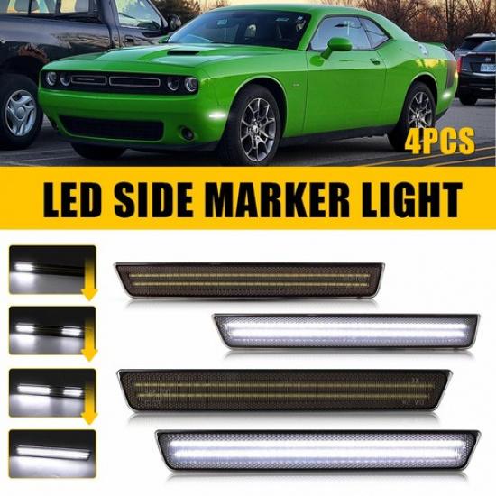 LED Marker Side Light For 2015- Challenger Dodge Dynamic Amber White Red Kit