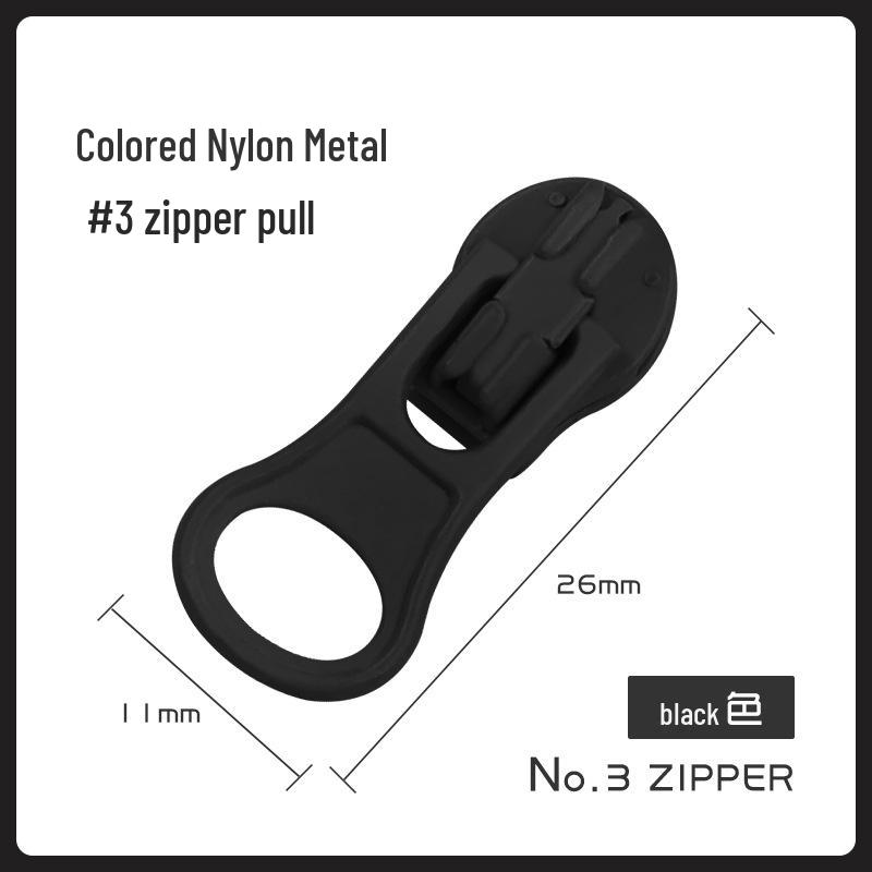 Nylon & Metal Zipper Pull for Jackets and Bags (No. 3 & No. 5)