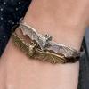 Geometric Texture Bat Earrings Bracelet European American Retro Elegant Punk Exaggerated Animal Accessory Gift