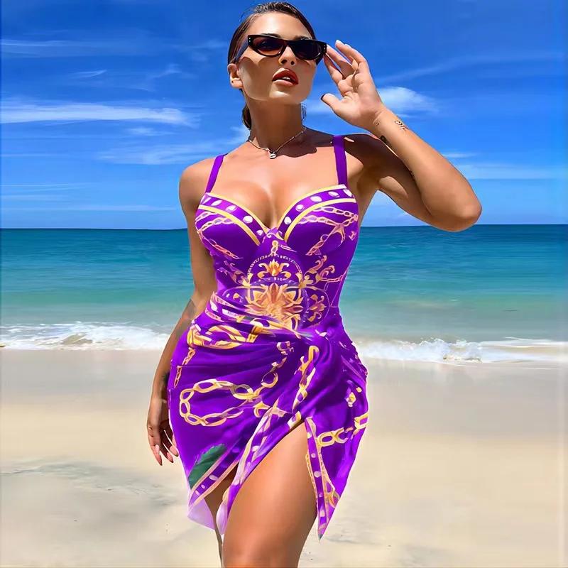 2025 Luxury New Two Piece Women Bikini Set Push Up Floral Printed Bikini Strappy Bandage Swimwear Brazilian Biquini Bathing Suit