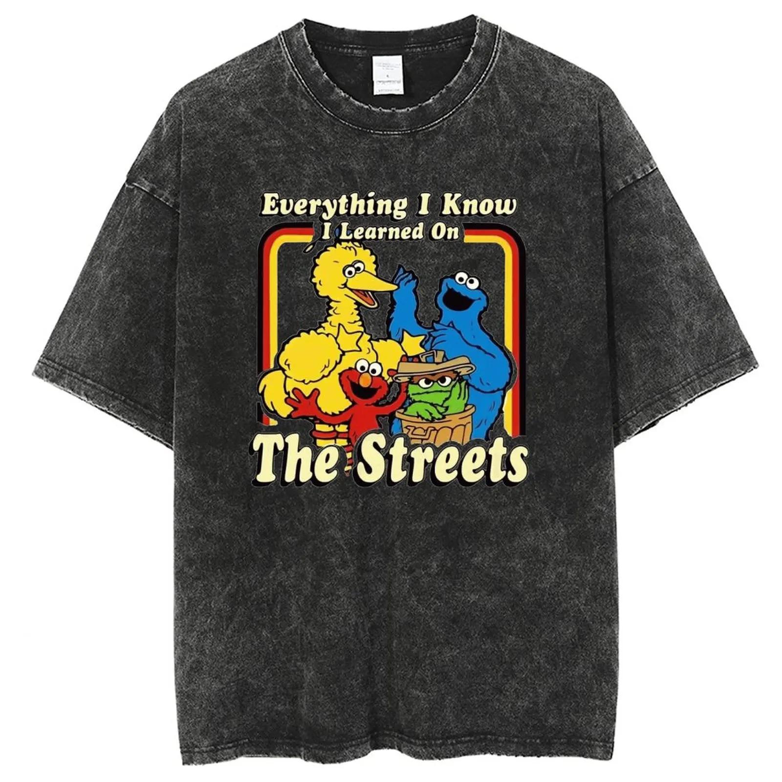 

Everything I Know I Learned On The Streets Tshirts Men Women T-shirt Casual Tops Streetwear T Shirts Tee 3XL