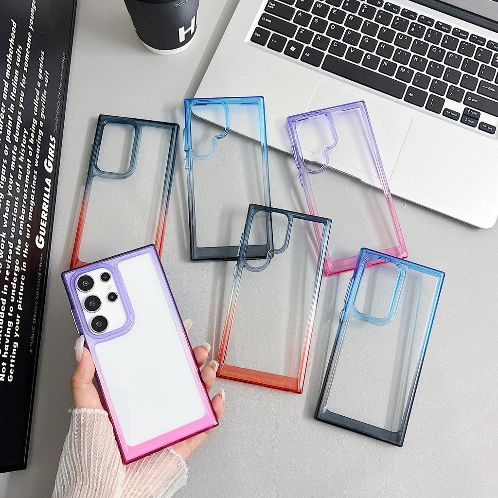 Suitable for Samsung S24 Mobile Phone S25 Ultra Hard Acrylic S24plus Gradient S23 Transparent Space Shell Gradient