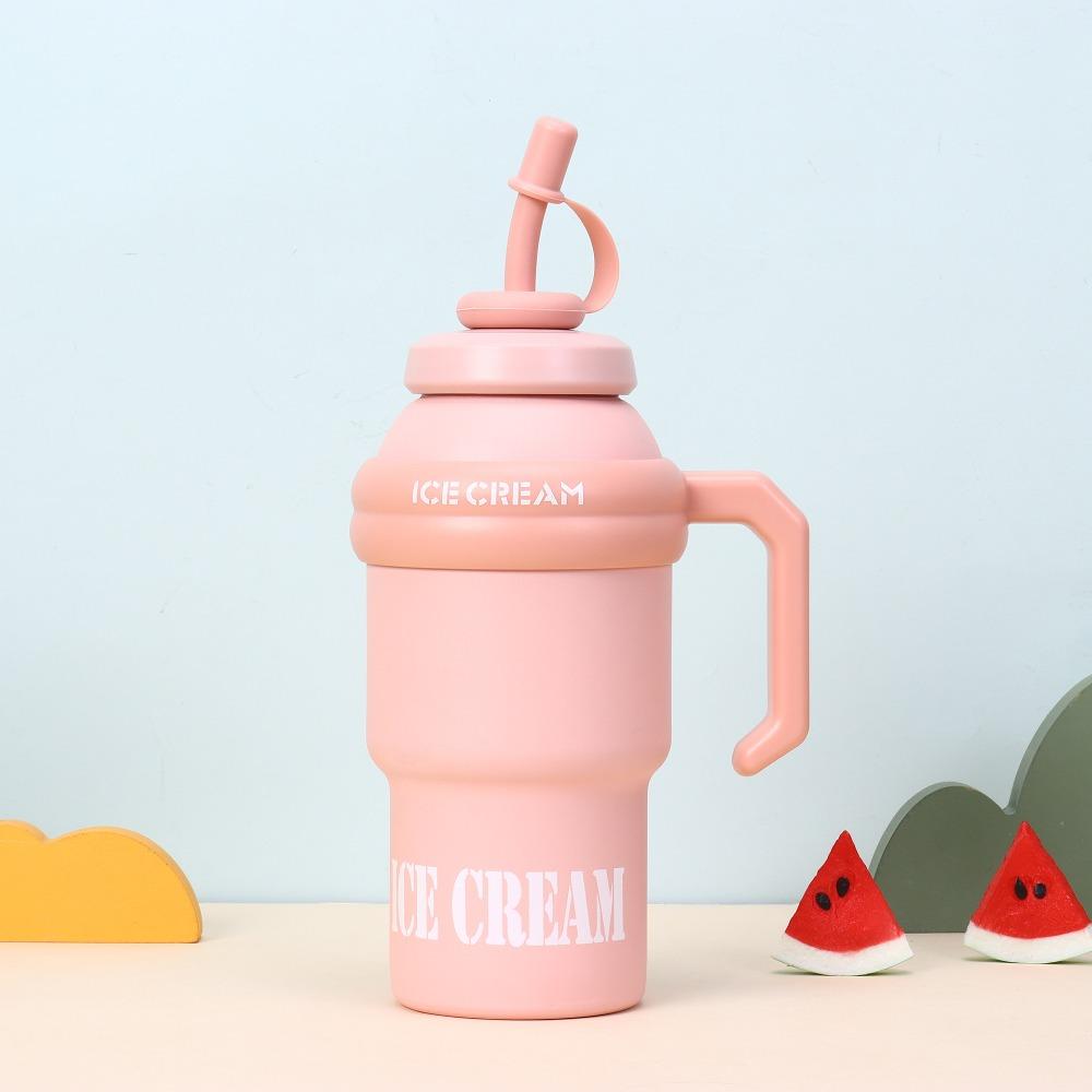 Mit Strohhalm Vakuumbecher 316 Edelstahl Isolierbecher Winter Trinkgeschirr für Studenten