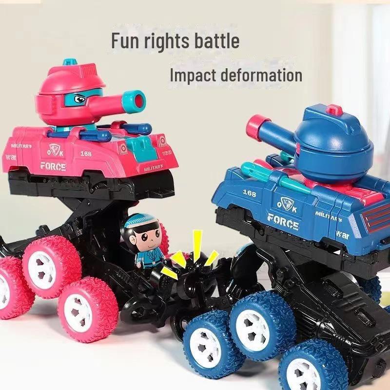 Children's Inertial Off-Road Tank Toy: Collision, Transformation, and Shell-Firing Action