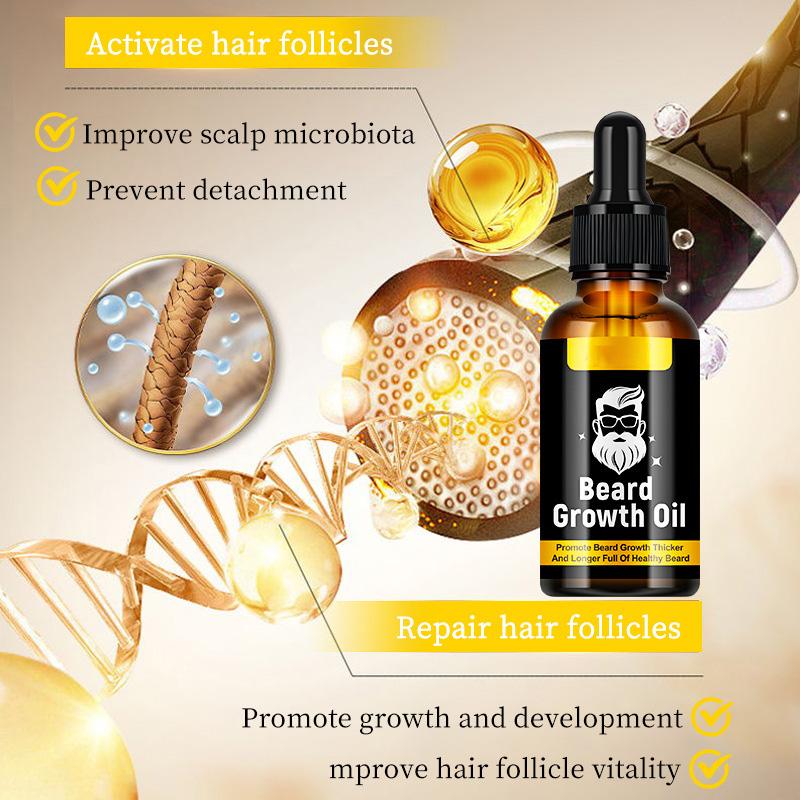 Beard Growth Oil – Activate Hair Follicles, Promote Thicker & Longer Beard, 30ml
