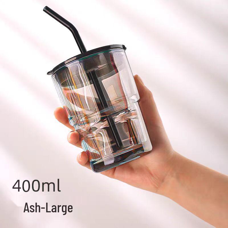 High-Quality Bamboo Glass Cup with Straw - Perfect for Juice, Coffee, or Water