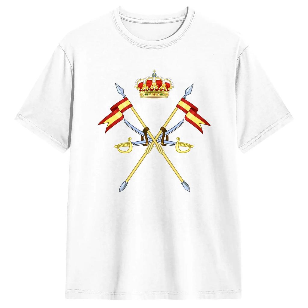 T-shirt Estiva Cavalleria Esercito Spagnolo 100% Cotone per Uomo Stampa Hipster T-shirt Manica Corta Abbigliamento Retrò Y2K