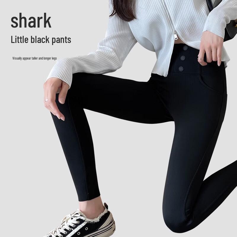 Langsha Women's High-Waist Thermal Shark Leggings