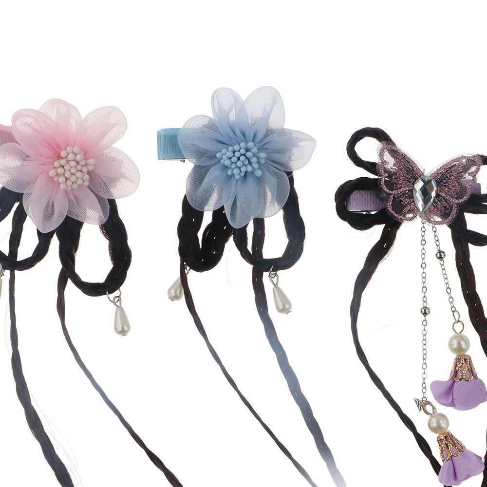 

Children Chinese Style Butterfly Hairpin Kids Headwear Flower Tassel Hair Clips Hanfu Braid Hairpin B1