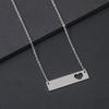 Stainless Steel Hollow Long Bar Engravable Necklace - Festival Gift