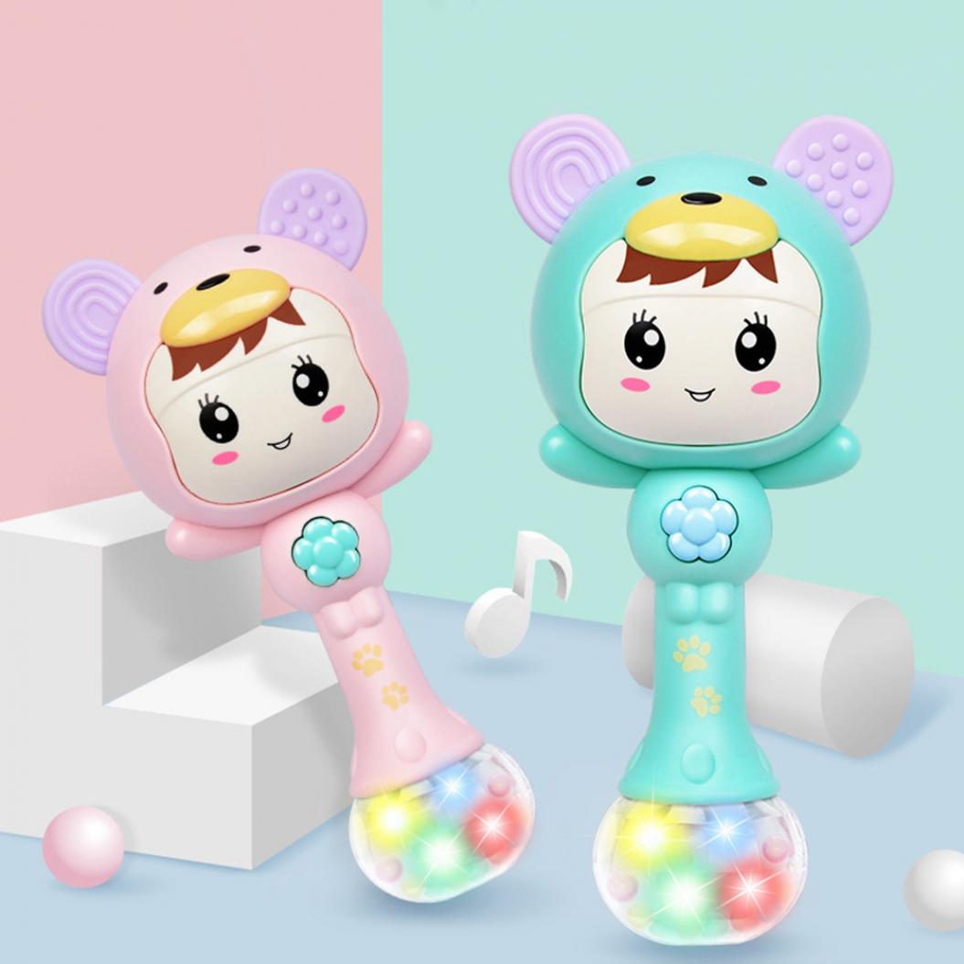 Светодиодная светящаяся ручная погремушка Музыкальный молоток для песка Мягкий — фото 3