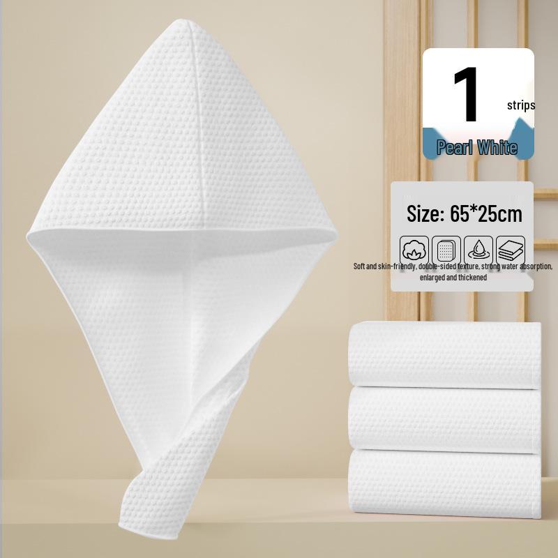 

Large Disposable Quick-Drying Hair Cap for Women - Double Layer, Thickened Towel for Wet/Dry Use 65*25cm [Extra Large & Thick]