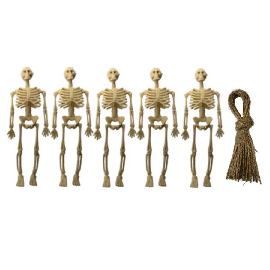 5pcs Mini keletons for Halloween Decor, 5.7" Small Skeleton Halloween Decoration for Haunted House Accessories Party Favors