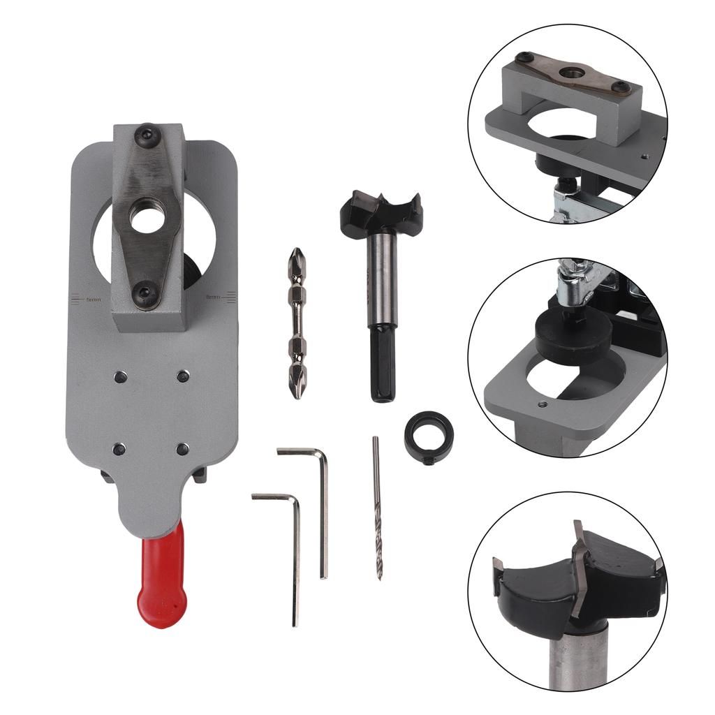1 Set Woodworking Hinge Hole Locator 35MM Aluminum Alloy Hinge Puncher Wood Locator Hinge Boring Jig Drilling Guide Locator