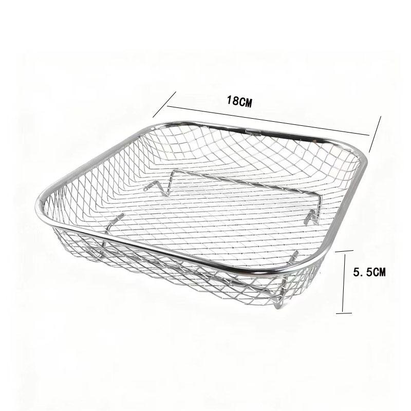 Multi Functional 304 Stainless Steel Air Fryer Accessories Stackable Rack Non-stick Airfryer Tray Grill Basket Kitchen Gadgets