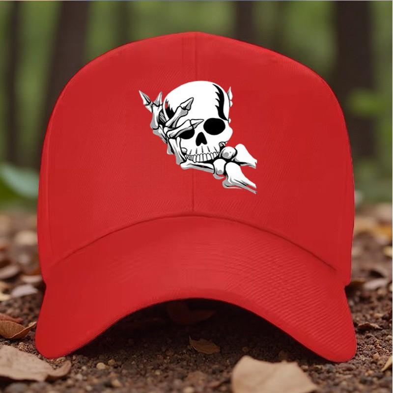 Skull Bones Graphic Baseball Cap Adjustable Polyester Casual Sun Hat for Unisex Women