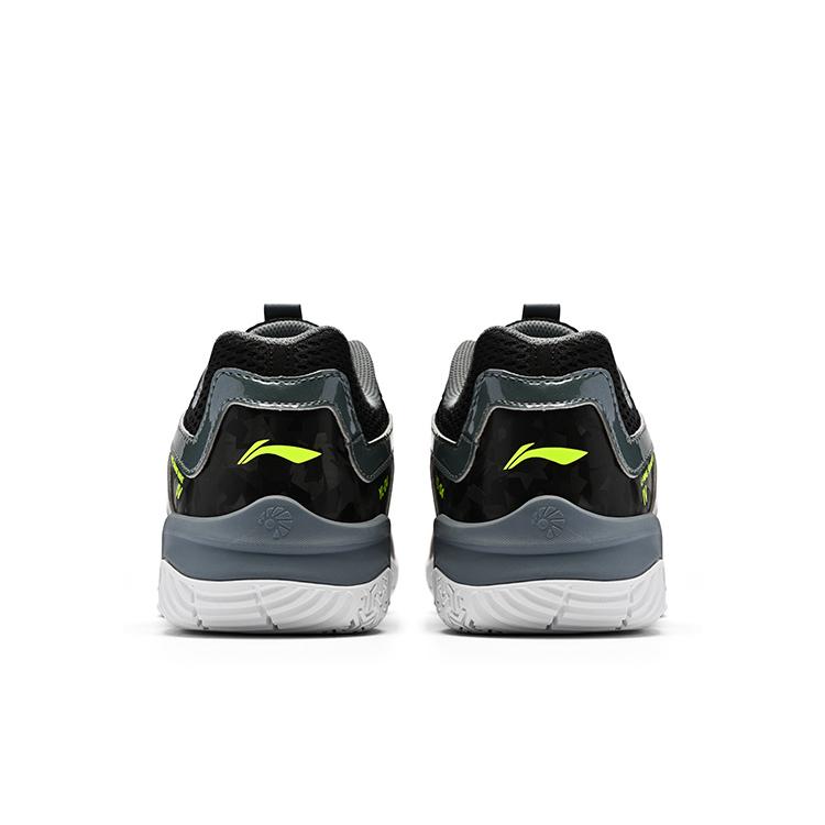 Li Ning Textile, Synthetic Leather Cushioning Abrasion Resistant Breathable Low top Badminton Shoes Unisex Storm Gray AYTV015-2