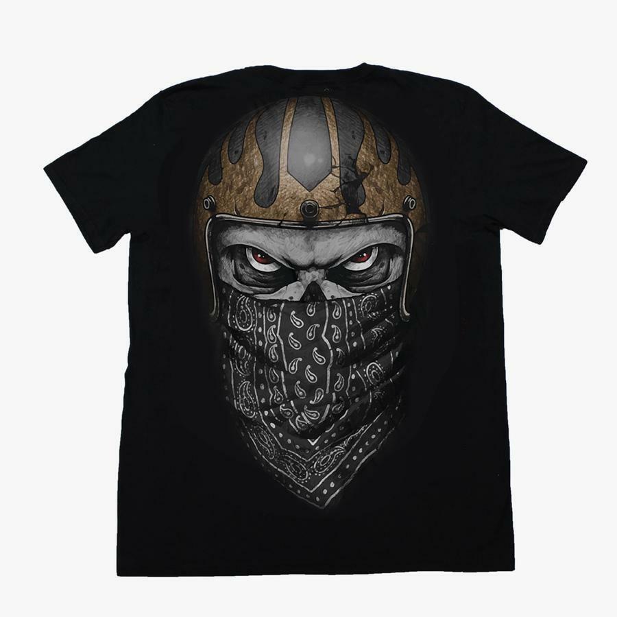 Lethal Threat Skull Bandana Mechanic Wrench Motorcycle Biker T Shirt VV40141 S разноцветный