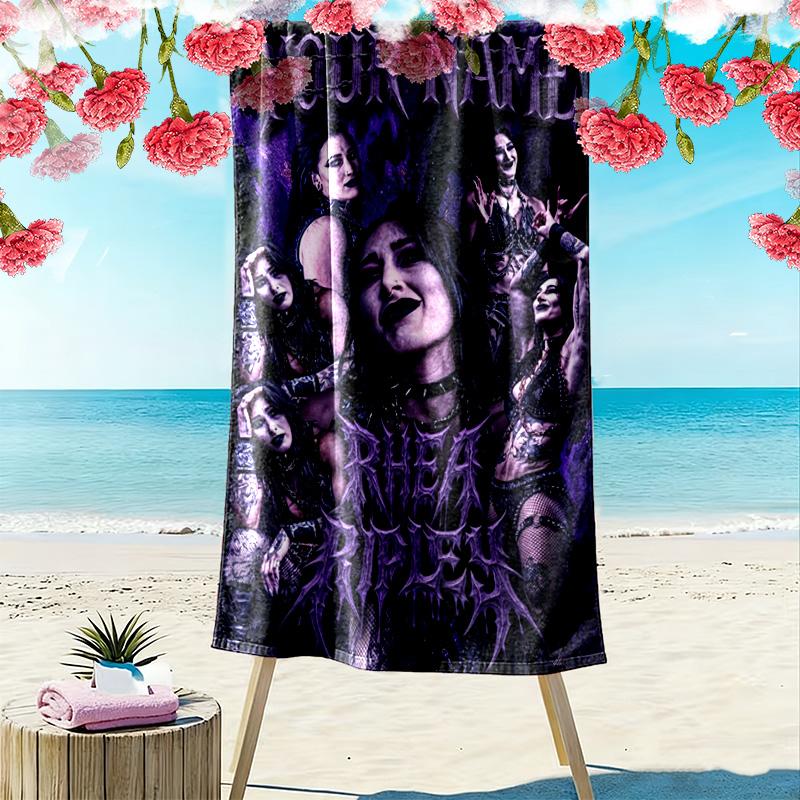 Name Custom Rhea Ripley Print Beach Towel, Large Soft Quick Dry Towel for Beach Camping Swimming