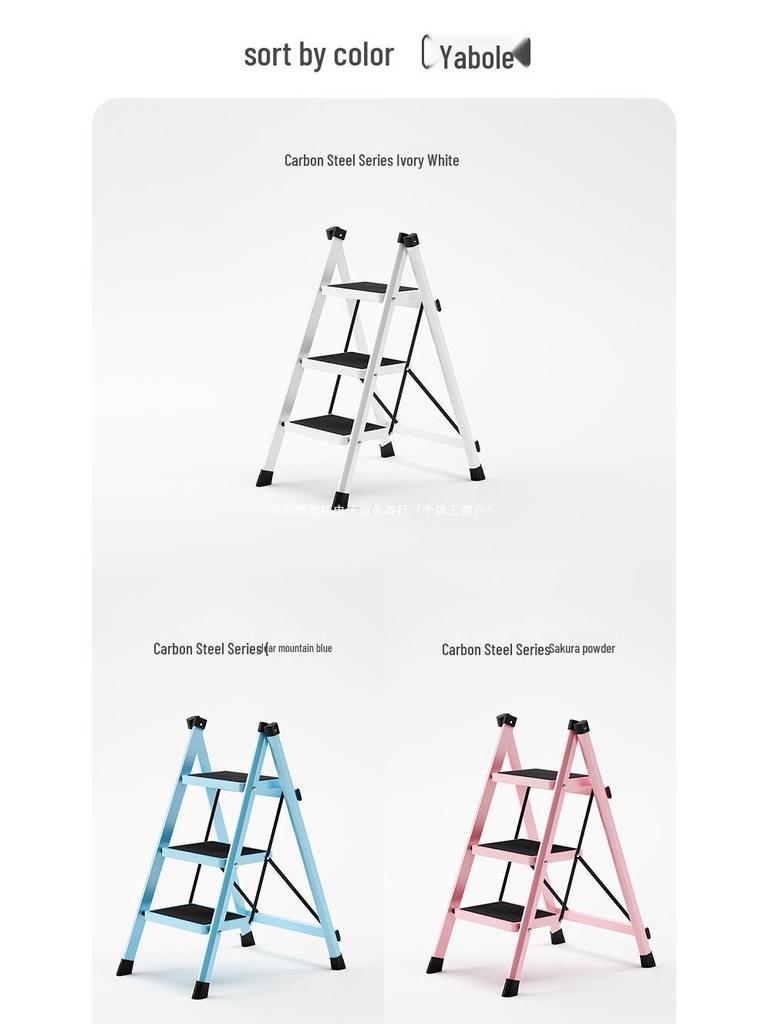 Teleskopische Klapp-A-Rahmen-Haushaltsleiter: Leicht, Multifunktional, Dreistufiges Design.
