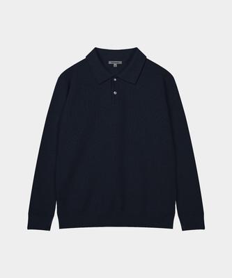 BIRBANTE Comfort Washable Collared Knit - Dark Navy