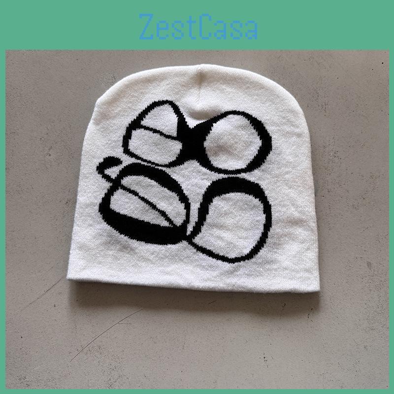 Ear Protection Knit Hat With Embroidered Design For Autumn Casual Winter