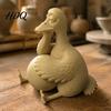 Cozy Cafe Window Displays Daydreaming Duck Figurine Minimalist Holding An Egg Sculpture Resin Matte Statues Animal Statue Creative Desktop