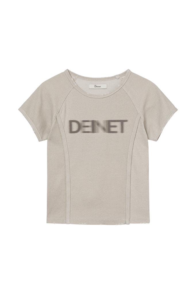 DEINET Pigment Logo T-Shirt In Beige