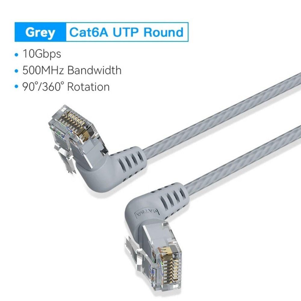 Double Elbow Cat6A Ethernet Patch Cable Slim Cable Cat6 Internet Cable  For Computer Router Laptop