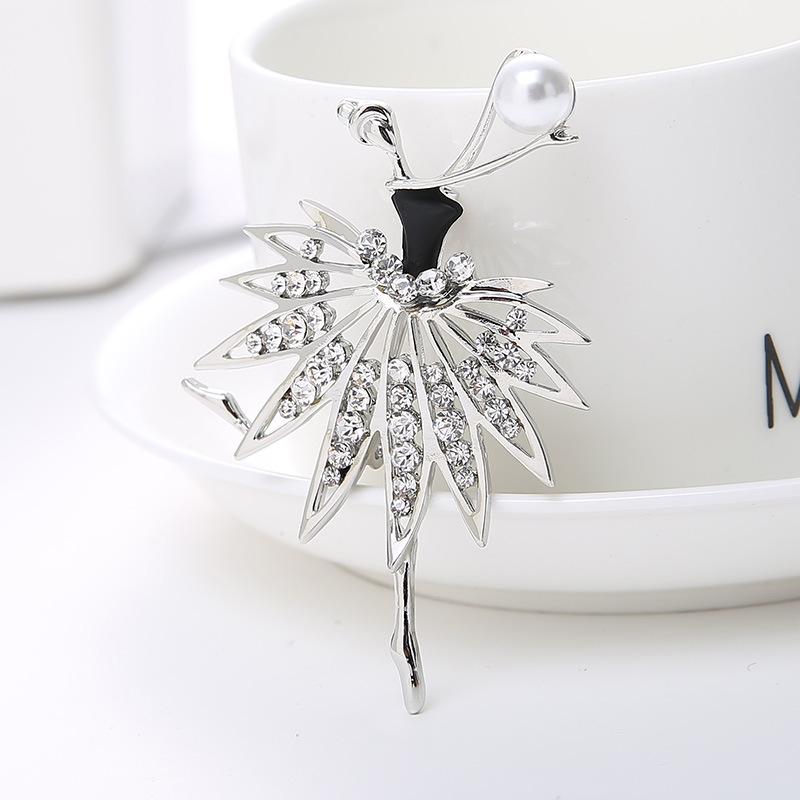 

Винтажная брошь «Балерина», креативный универсальный мультяшный корсаж, нишевый дизайн, булавка для одежды, аксессуары серебряный