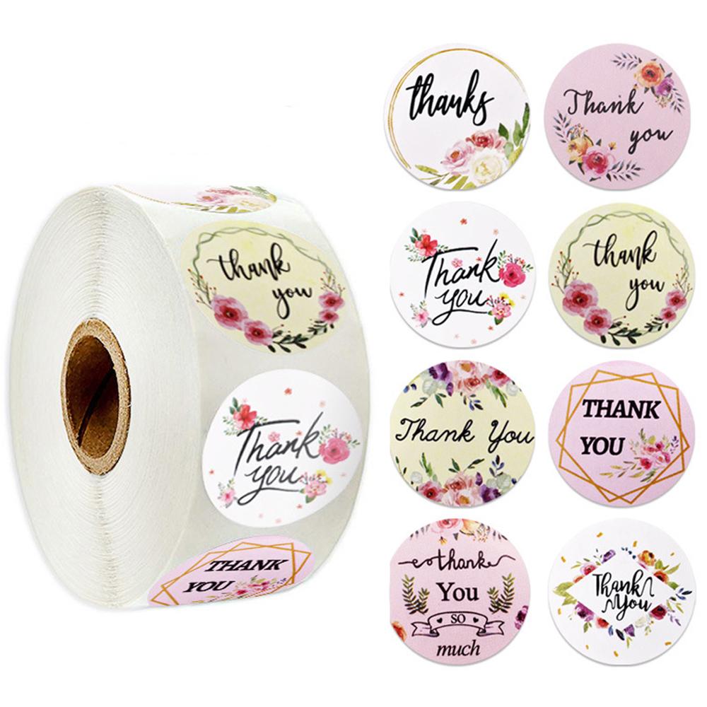 50-500Pcs High-Quality Green High-Quality Leaves High-Quality Thank High-Quality You High-Quality Stickers 1Inch High-Quality Sealing High-Quality