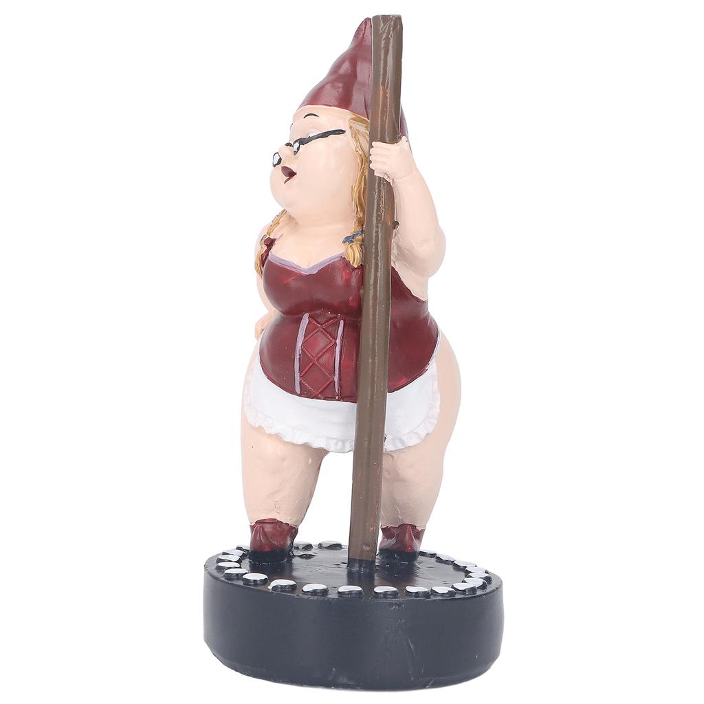 Figurka Gnoma Tańczącego na Rurze Dekoracyjna Realistyczna Żywiczna Figurka Gnoma Tancerza na Rurze do Ogrodów