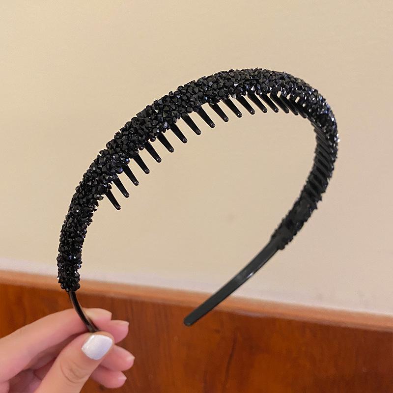 Super Shiny Rhinestone Non-Slip Hairband for Women - High-End Hair Finishing Headband & Clip for Summer
