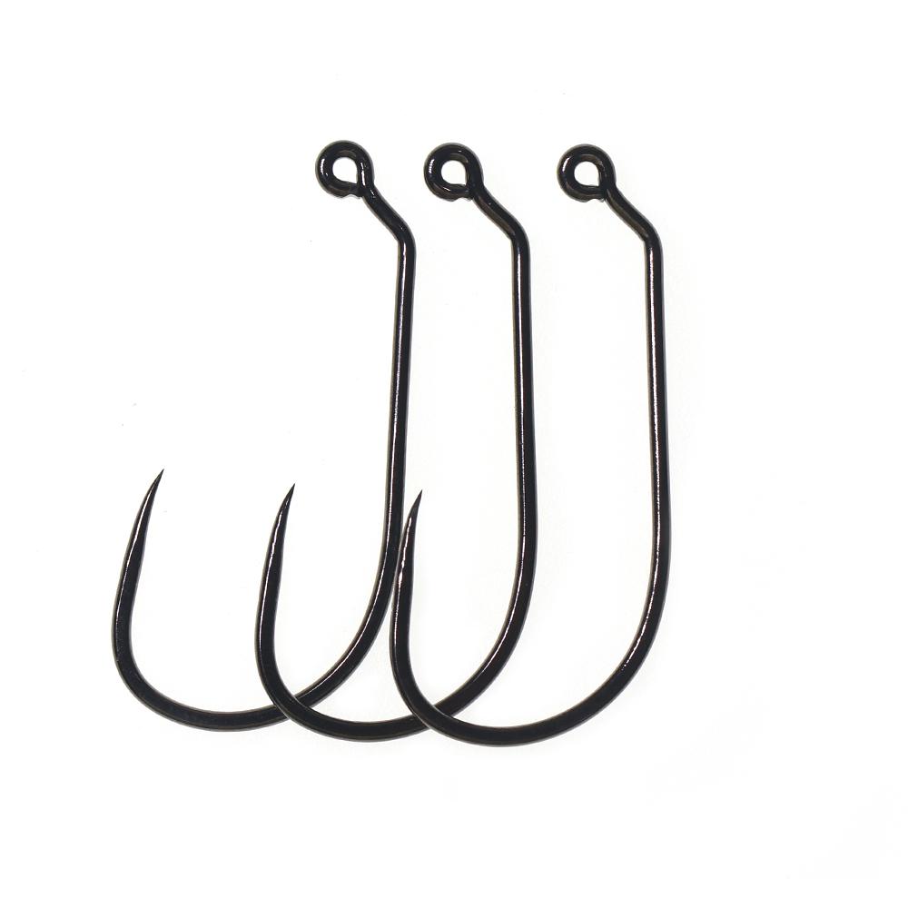 50 STÜCKE Widerhakenlose Jig-Haken aus Kohlenstoffstahl Aberdeen 60° Fliegenbindehaken für Streamer-Nymphen Salzwasser Barsch Wurm Angelhaken