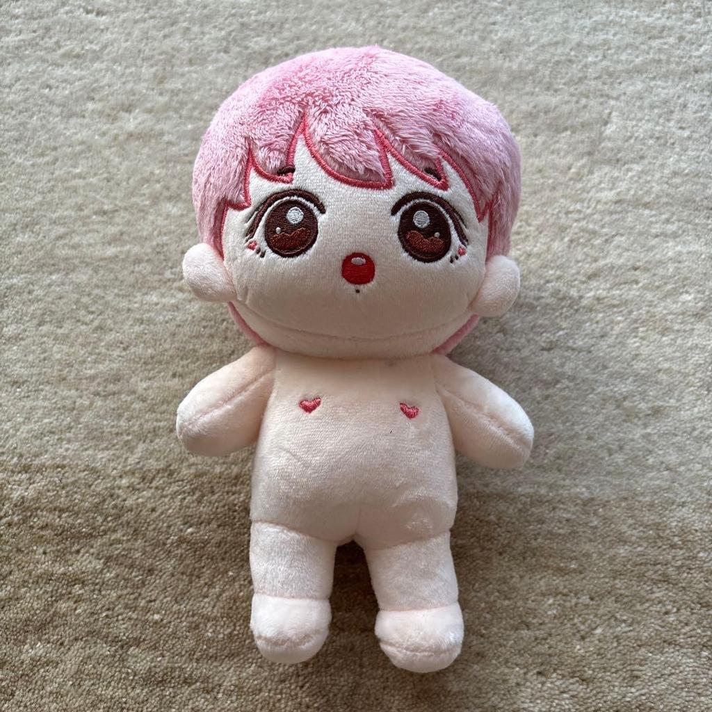 Used New BTS Master Jungkook Plush Toy Gook 20cm Pink Hair Chibi Nui