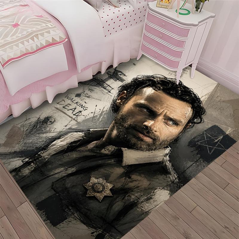 Daryl and Rick Printed Carpet, Rug for Office Chair Living Room Bedroom Kitchen Room Decor Gifts.