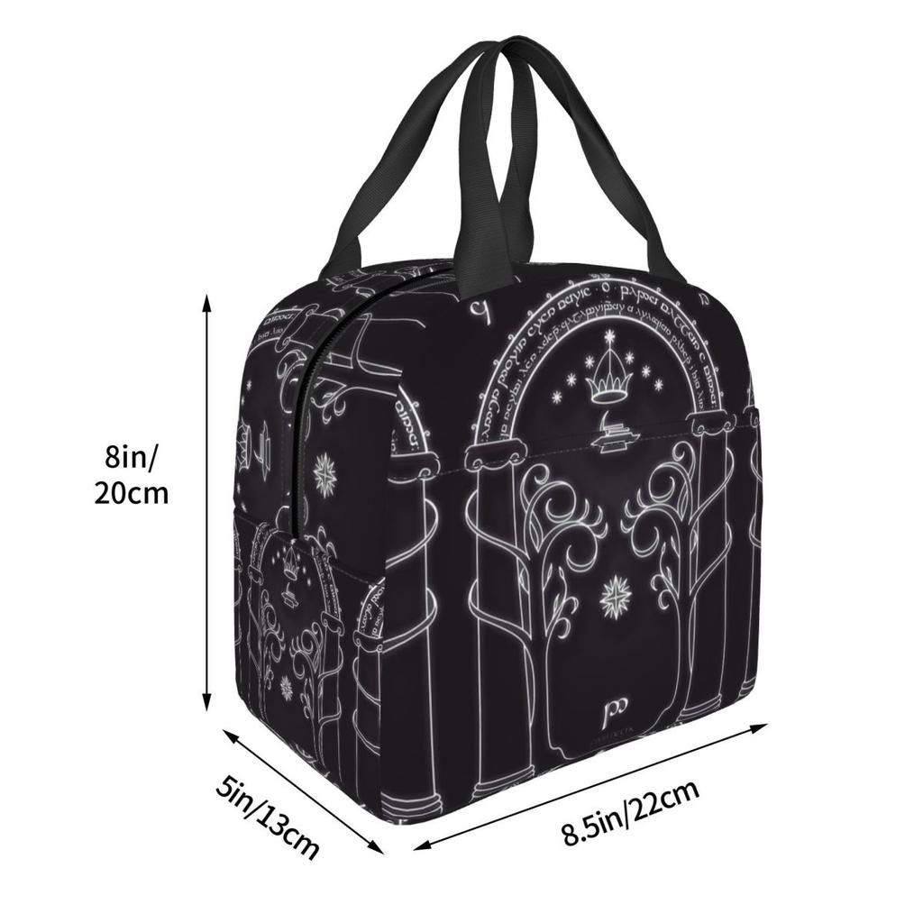 L-Lord Of The Ring Insulated Lunch Bag for Women Kids Portable Food Boxes Thermal Lunch Box Tote
