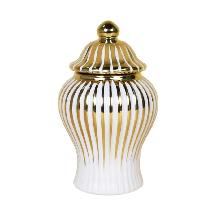 

European Ceramic Gingers Jar Porcelain Vases with Lid Floral Arrangements for Entryway or Table Centerpieces Decoration