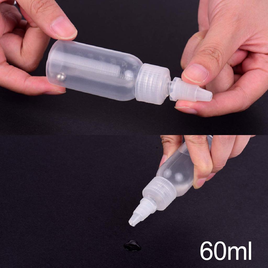 10 pezzi Flacone per Pittura Aerografo 60ml Vuoto Contenitore per Miscelazione Pittura Aerografo con Sfera Flaconi Spremibili con Scala Trasparente per Pittura