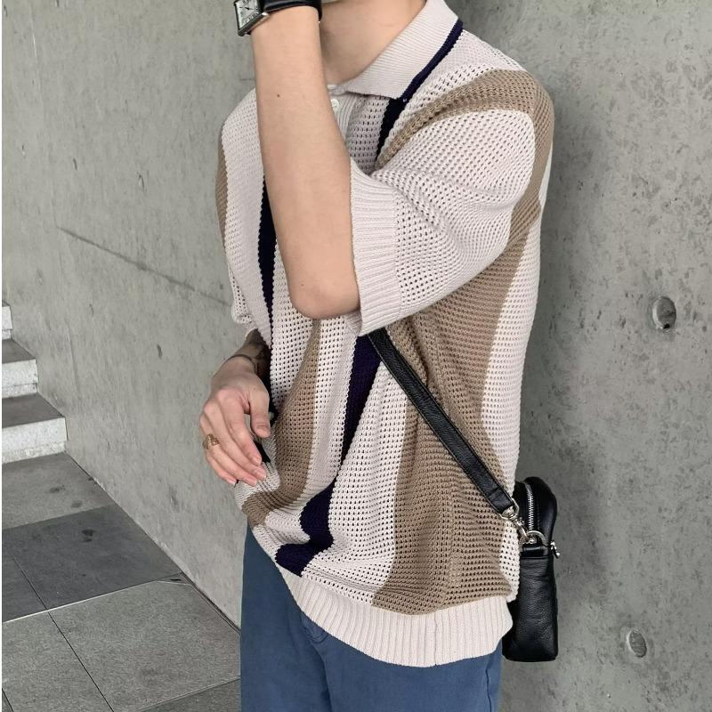 

Трендовая молодежная мужская рубашка-поло 2023 года — стильный, универсальный и простой дизайн с коротким рукавом Extra Large