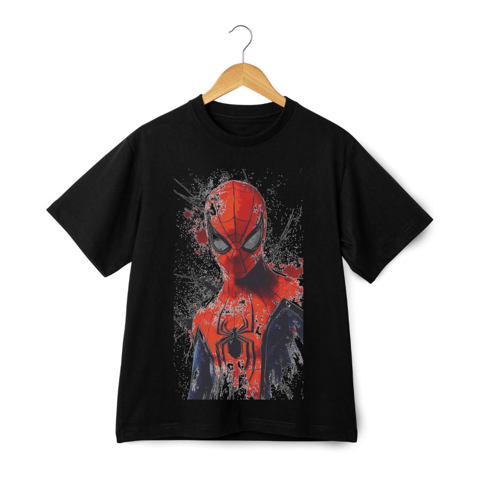 Spider-Man T-Shirt - Marvel Superhero Ink Splash Graphic Unisex Tee Streetwear