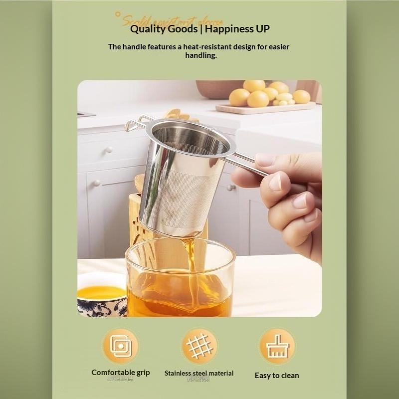 Stainless Steel Tea Infuser Double Wing Handles Fit Most Mugs Cups Extra Fine Mesh for Loose Tea Travel Portable Use