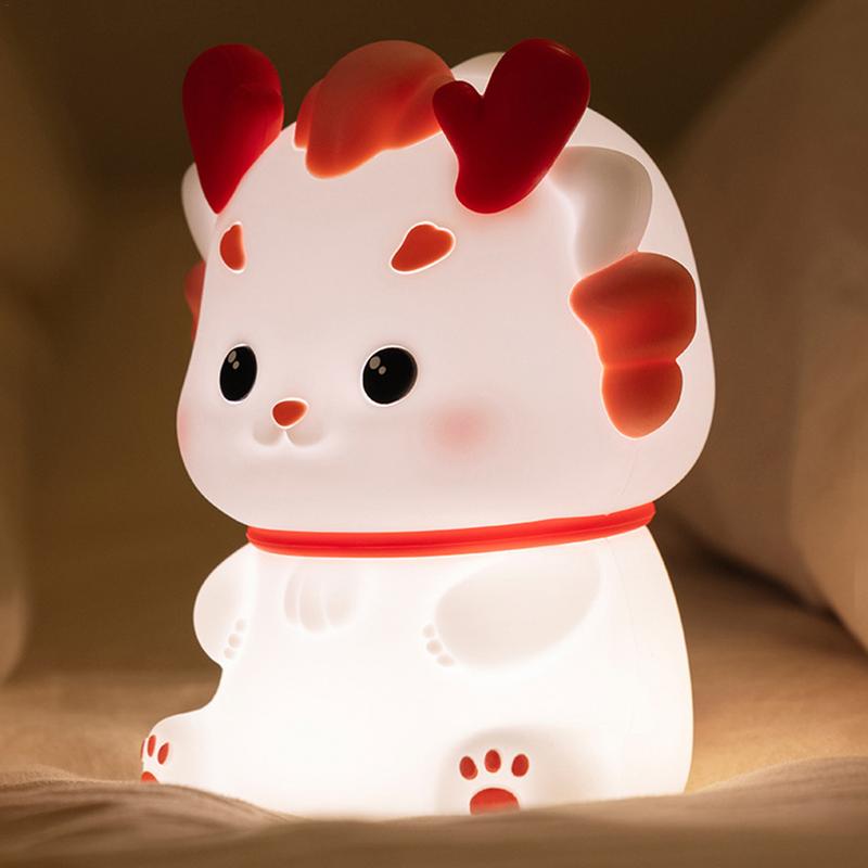 Silicone Touch Lamp Silicone Dragon Lamp Rechargeable Cartoon Touch Silicone Lamp Bedside Animal Touch Lights For Living Room