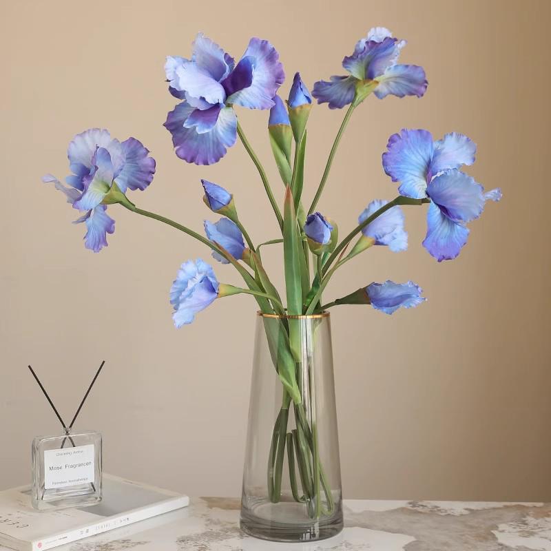 Alice Iris Artificial Flowers - Nordic Style Home & Hotel Decor, Soft Arrangement for Photography Background
