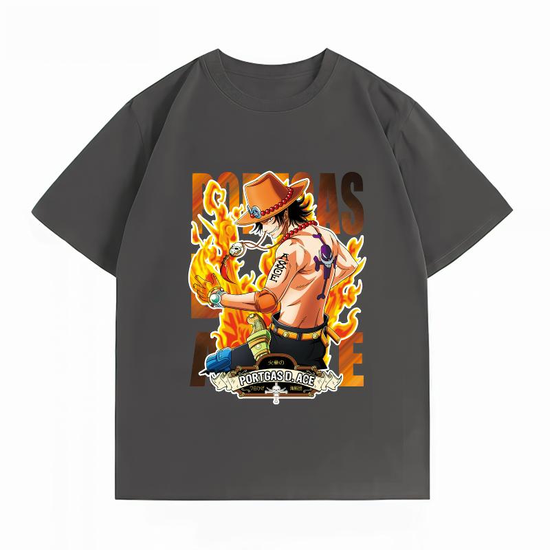 Unisexs Clothing New 100 Cotton Breathable Summer TShirt One Piece Ace Print Casual Streetwear Unisexs TShirt