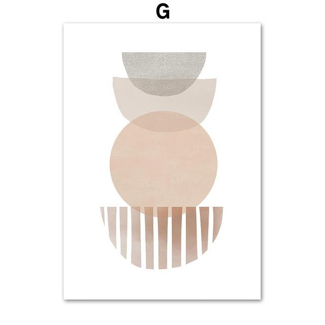 Stampe di poster da parete con forme geometriche minimaliste Boho, dipinti su tela nordici, quadri astratti, decorazioni per il soggiorno