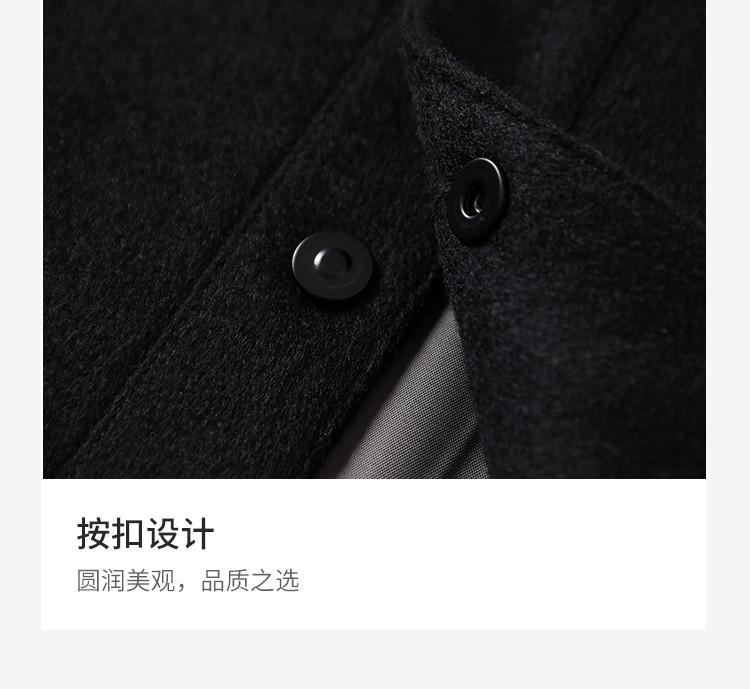 [Cashmere+Sheep Wool] Spring and Autumn Thick Wool Jacket Men's Solid Color Business Collar Cashmere Jacket